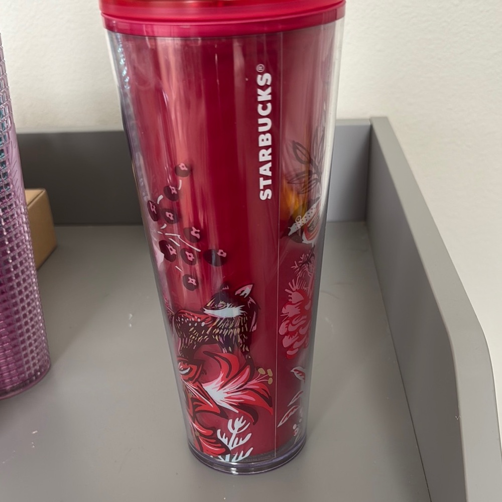 Starbucks Red Floral Tumbler